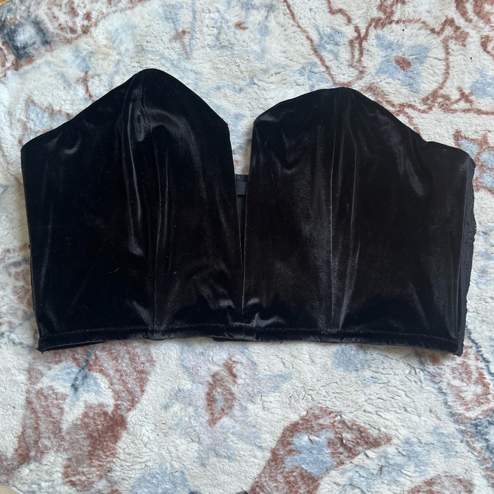 Victorias Secret Velvet Strapless Bustier
